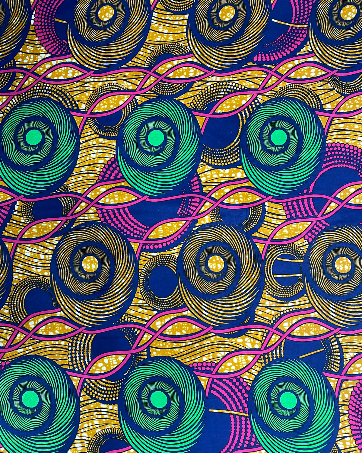 Electric Swirl African Print Fabric