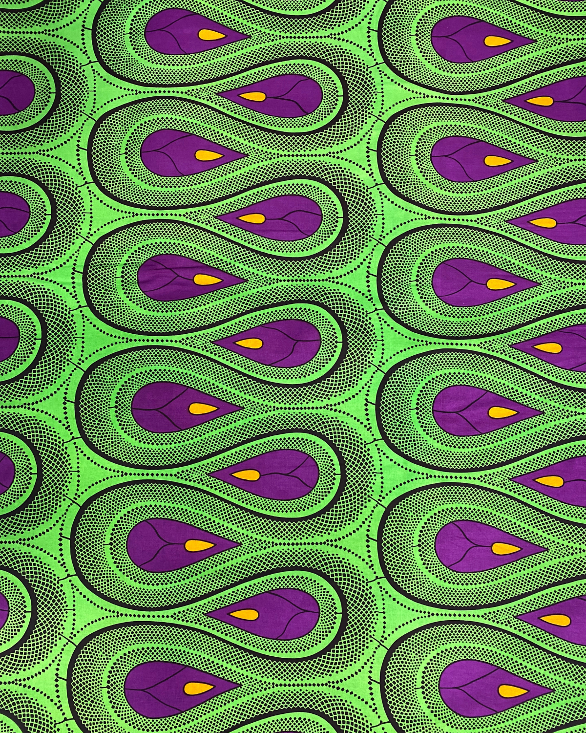 Green Orbit Drops African Print Fabric