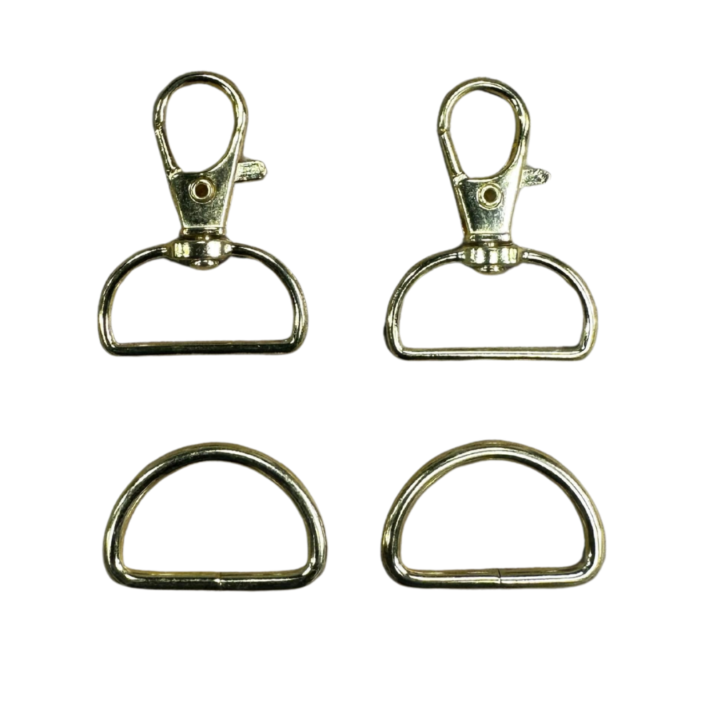 1 Inch D Rings + 1 Inch Swivel Trigger Snap Hooks, Classic Lobster Clasp