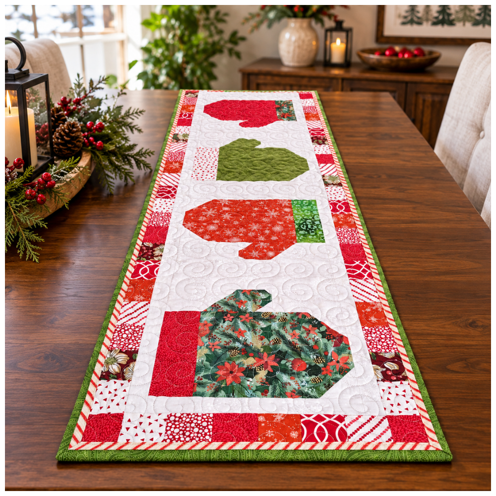 Holiday Mittens Table Runner