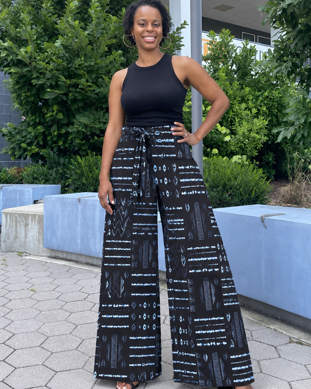 Indigo Echoes African Print Fabric