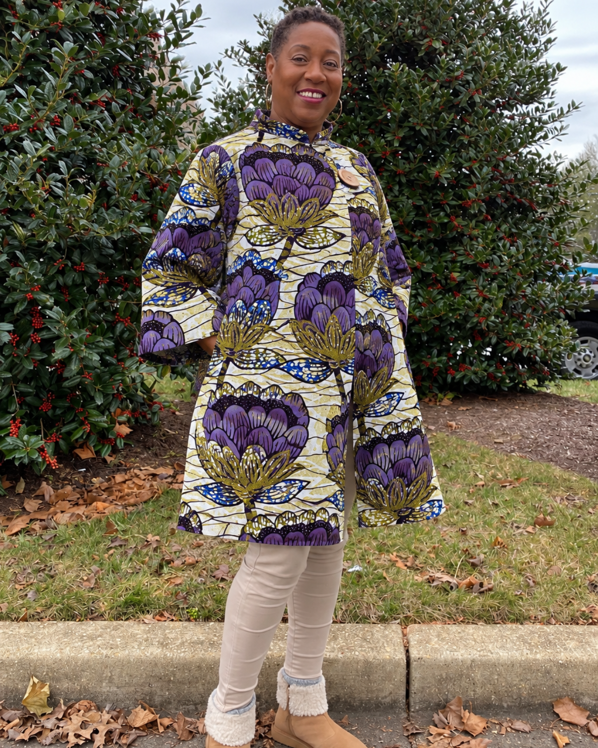 Amethyst Bloom African Print Fabric