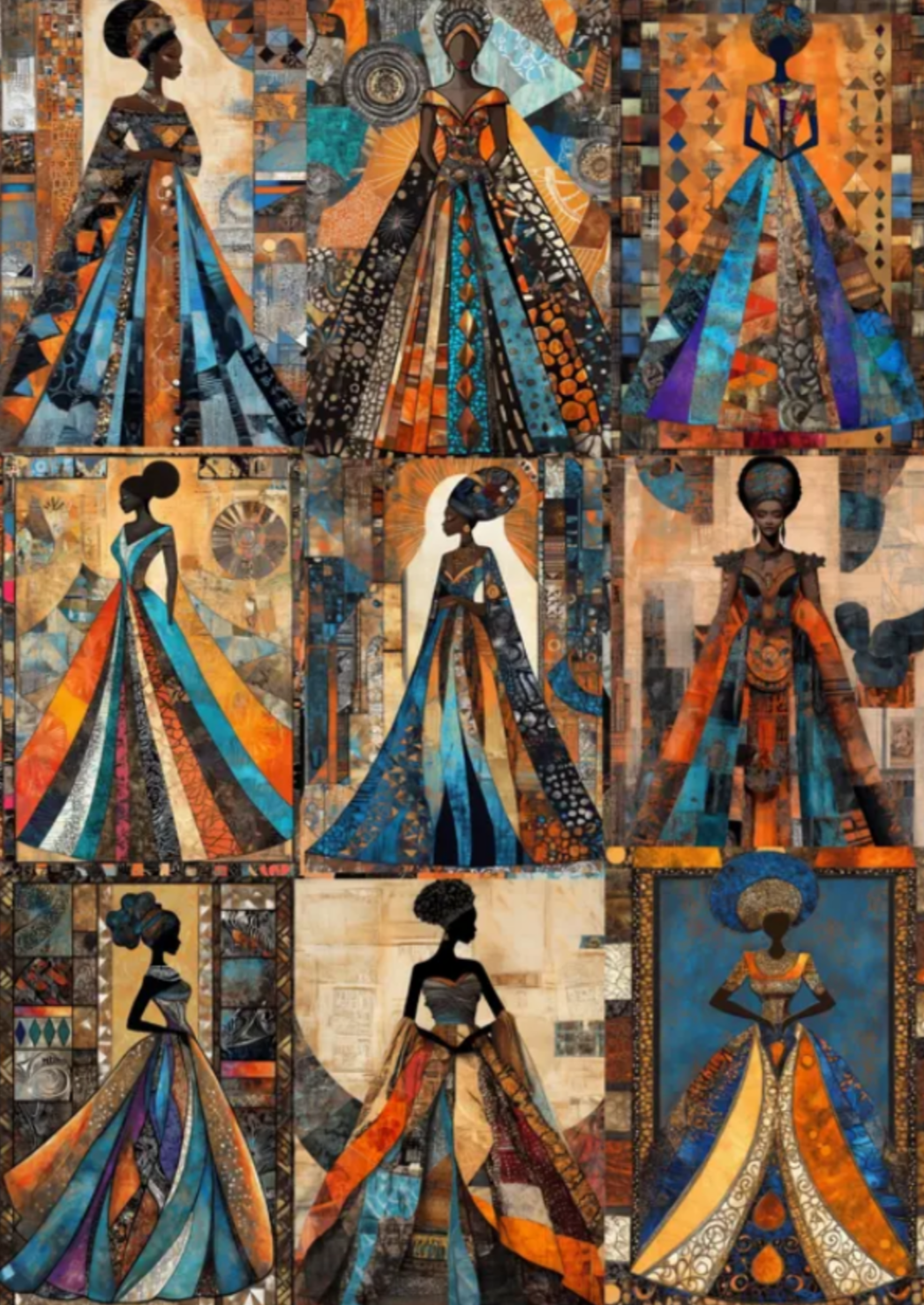 African Elegance Fabric Panel