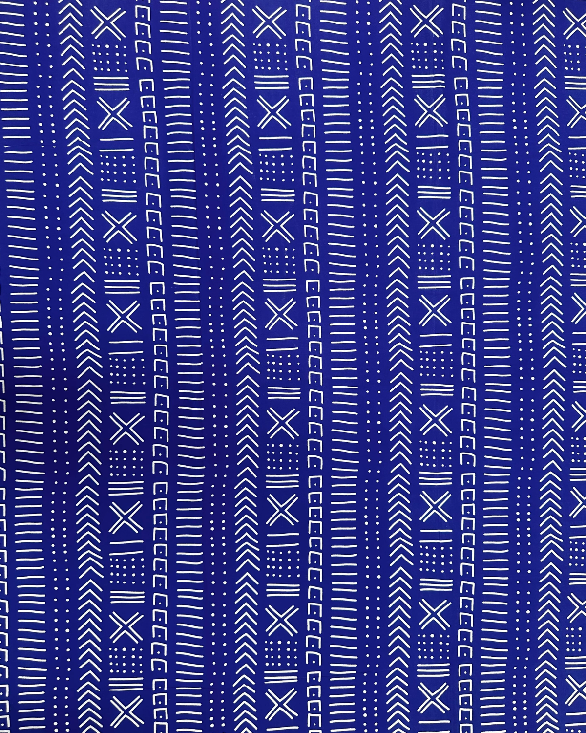 Sapphire Script Lines African Print Fabric