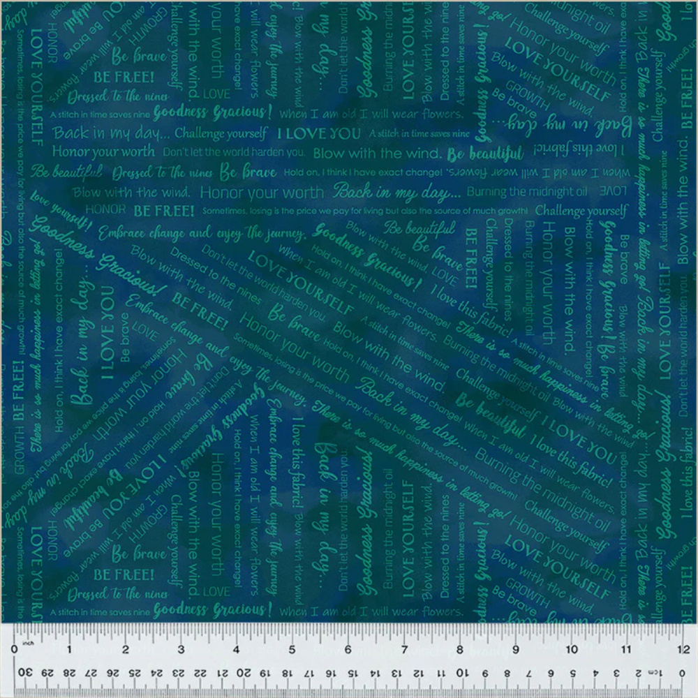 Collaged Phrases - Navy