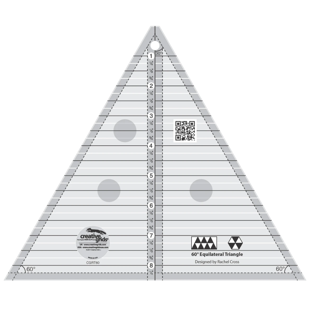 Creative Grids Quilt Ruler 60 Degree 8-1/2in Triangle