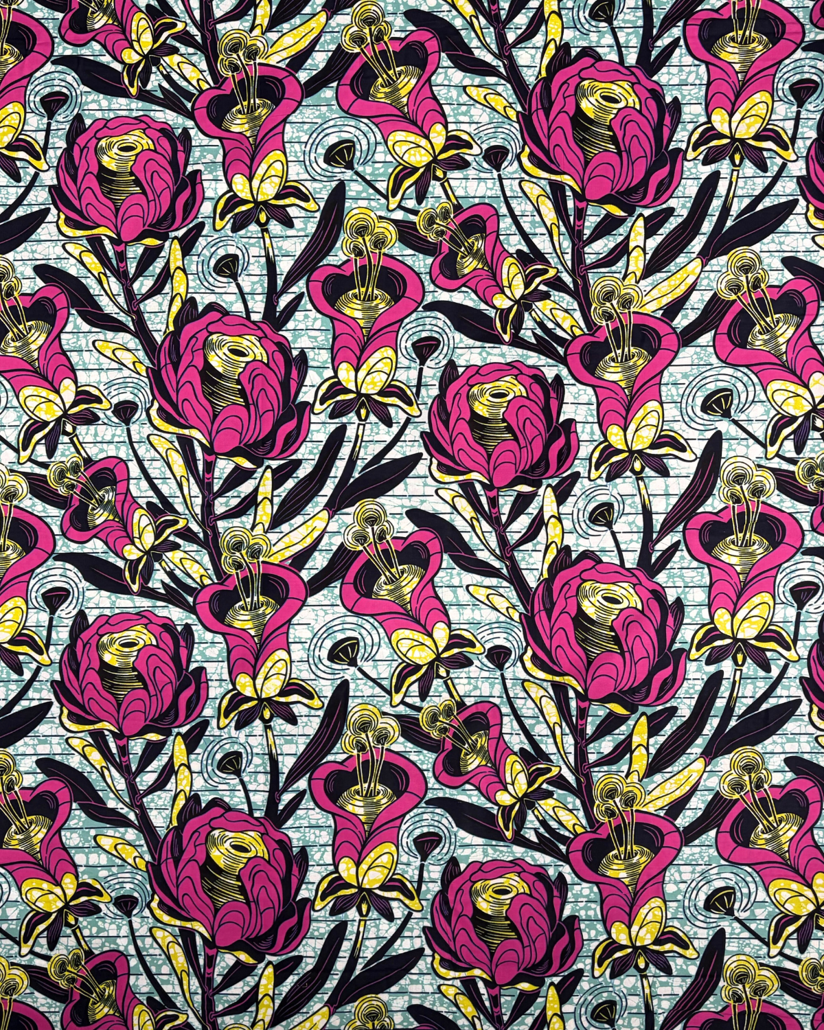 Fuchsia Garden African Print Fabric