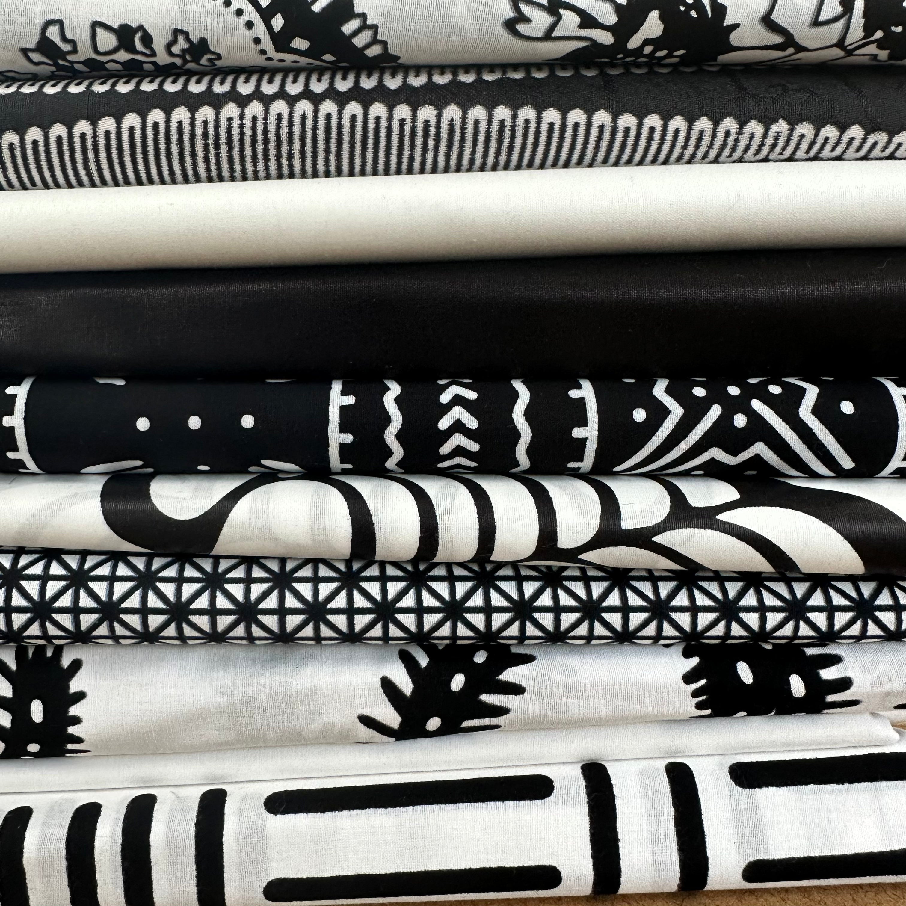 Monochrome Magic: African Print Jelly Roll in Black & White