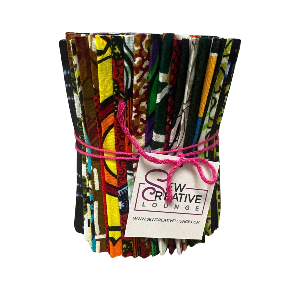 African Print 4-inch and 5-inch Strips Bundle