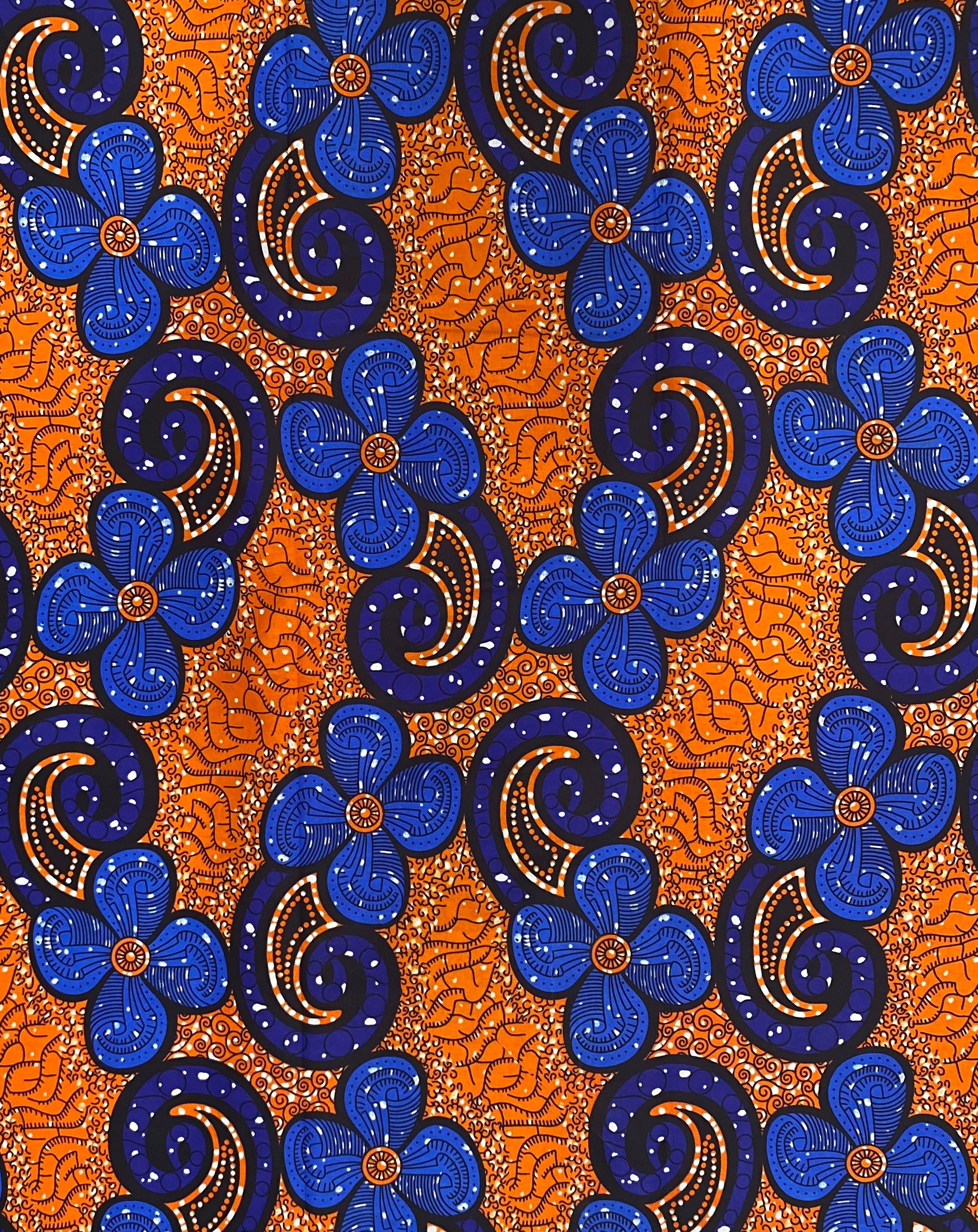 Tango Time African Print Fabric - 100% Cotton, 44" Wide, Rhythmic and Bold