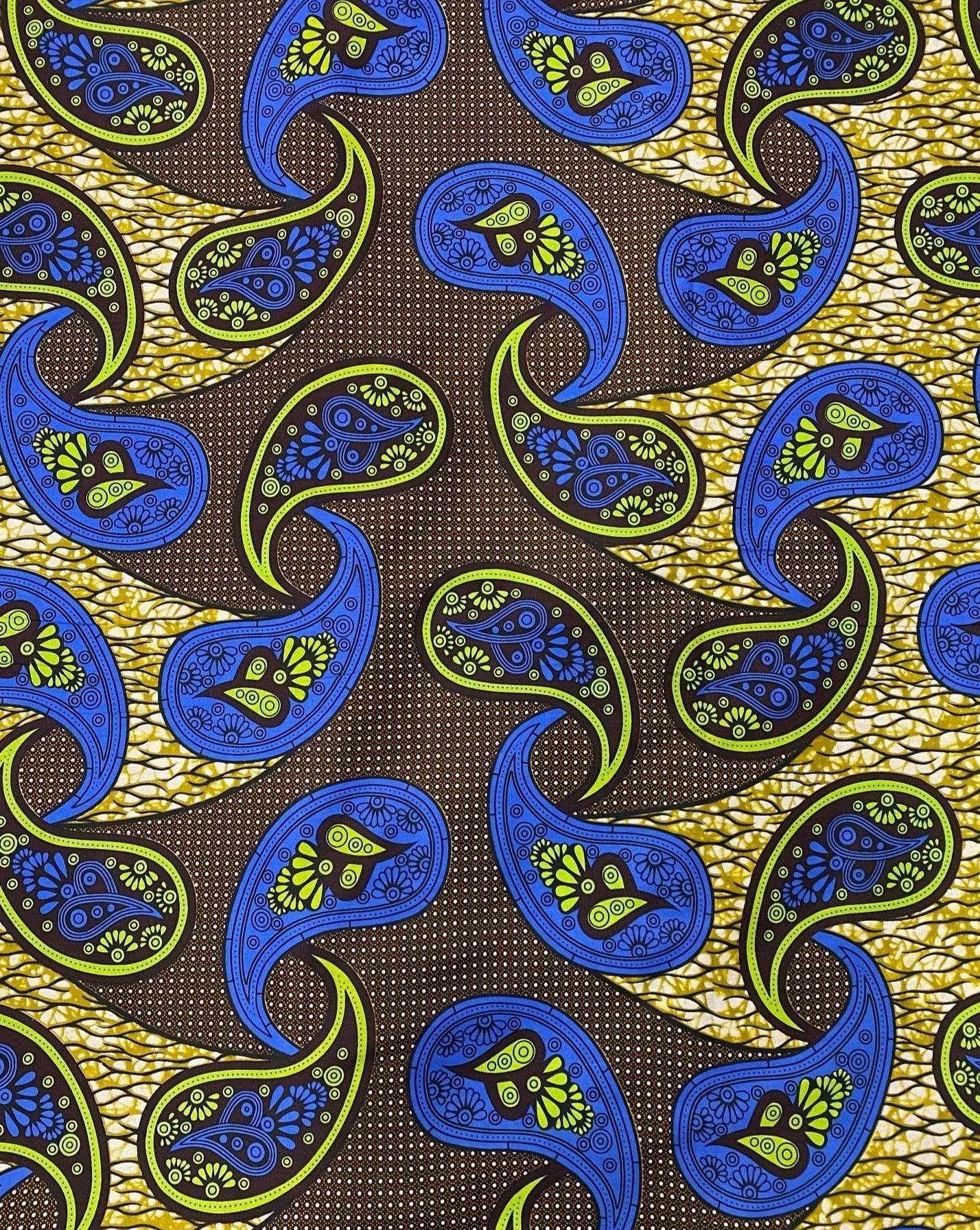 Twirls in Blue Bliss: Exquisite 100% Cotton Fabric, 44" Wide - Artistic & Versatile