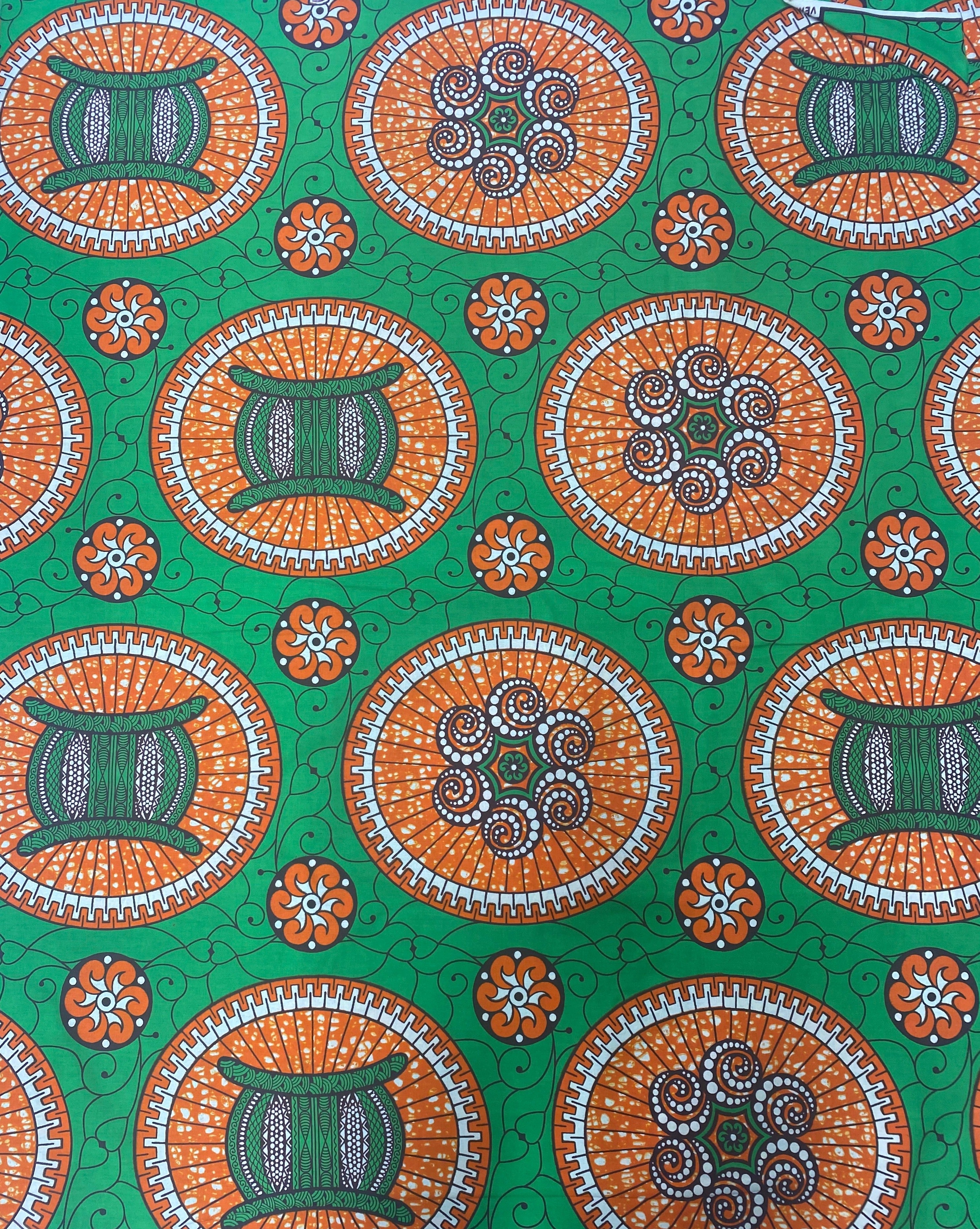 Emerald Characters Canvas: Luxurious 100% Cotton Fabric, 44" Wide - Vivid and Versatile