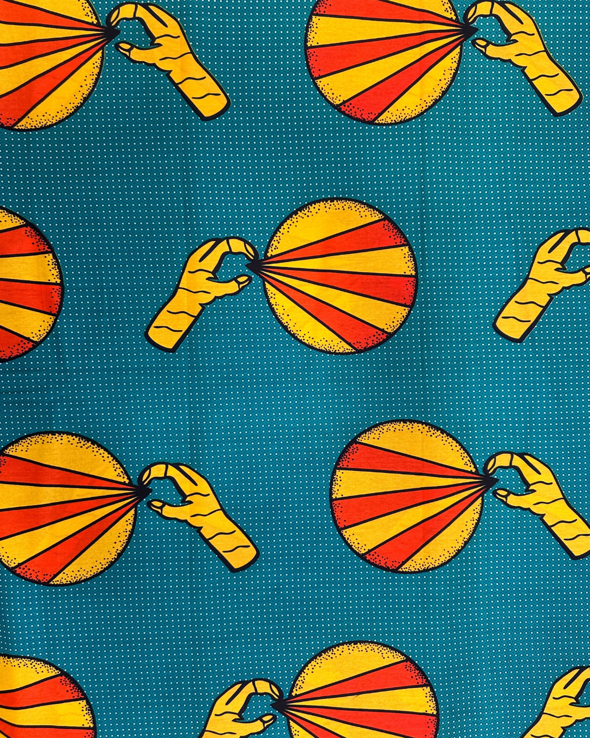 Sunburst Hands African Print Fabric