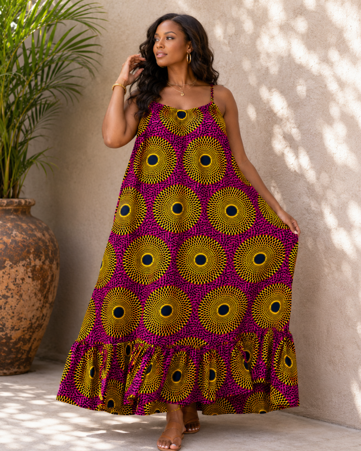 Oba Sunburst African Print Fabric