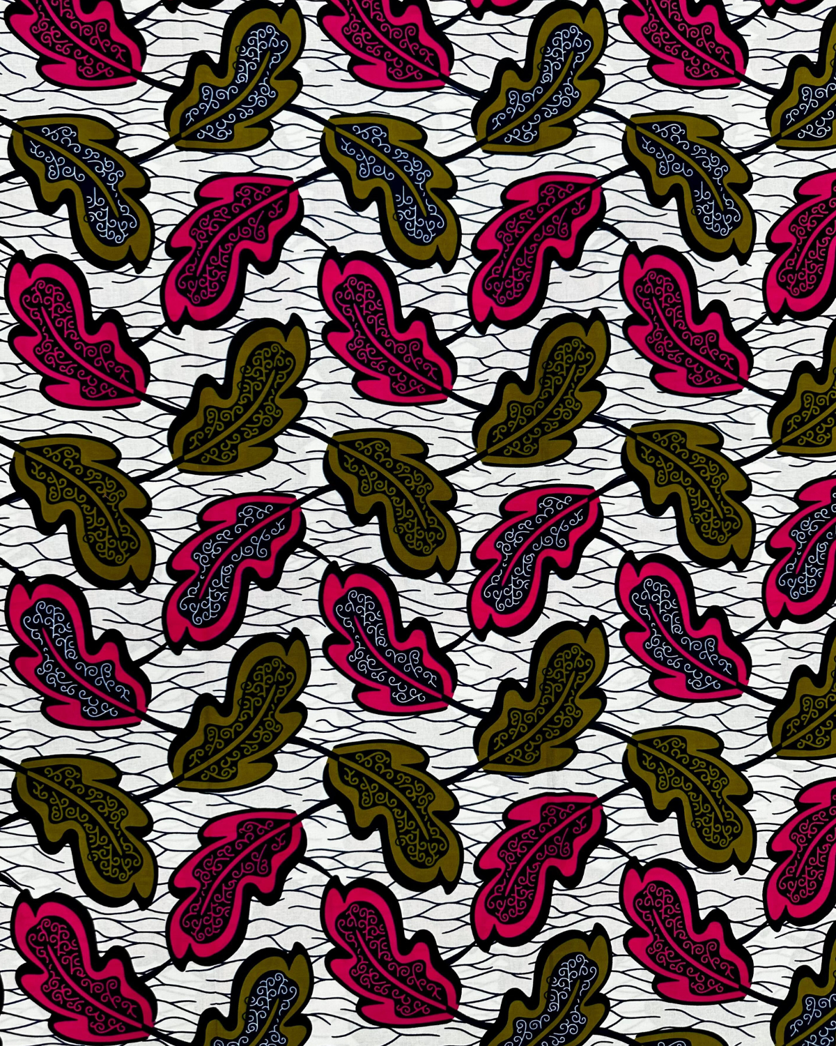 Pink Sahara Leaves African Print Fabric