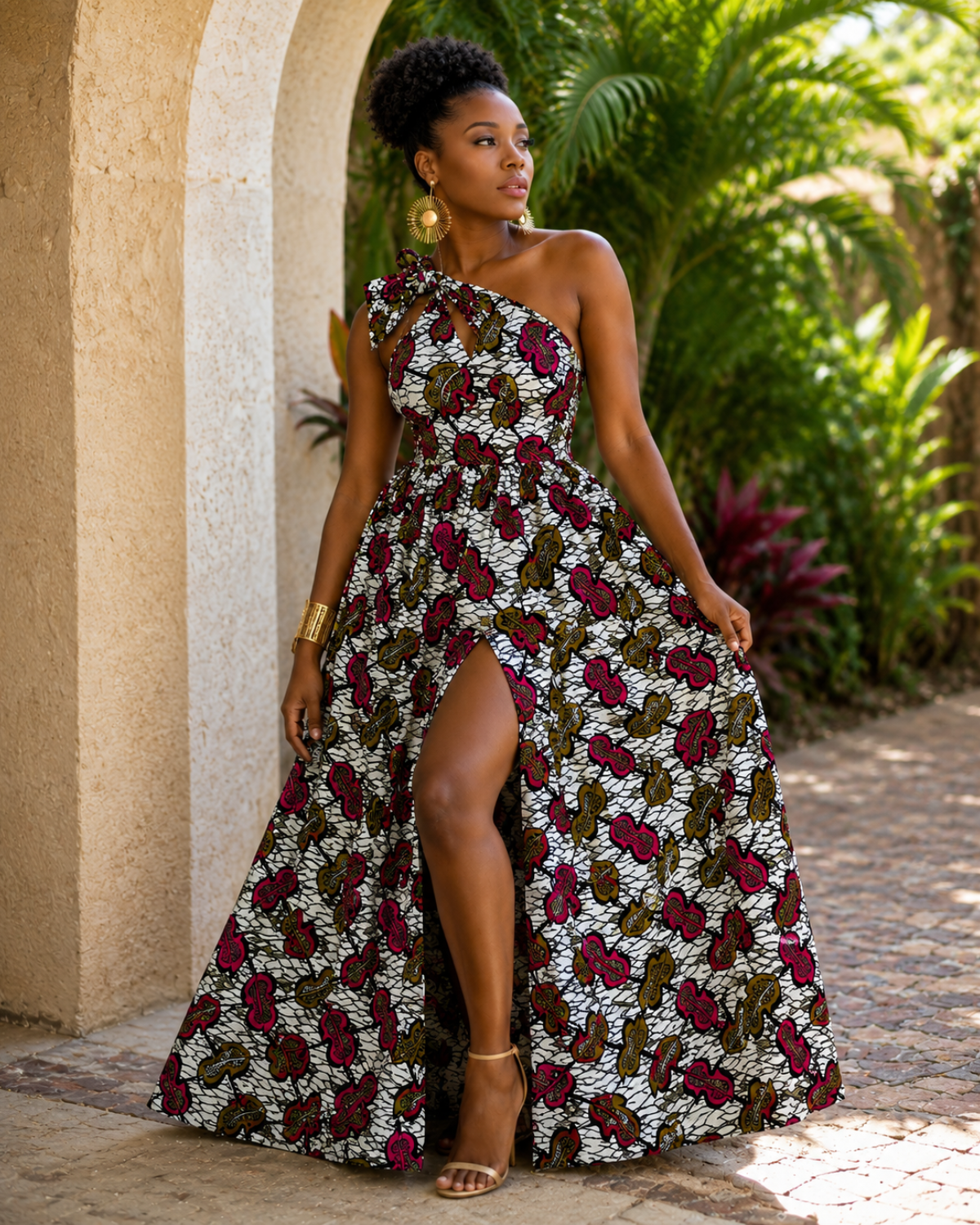 Pink Sahara Leaves African Print Fabric