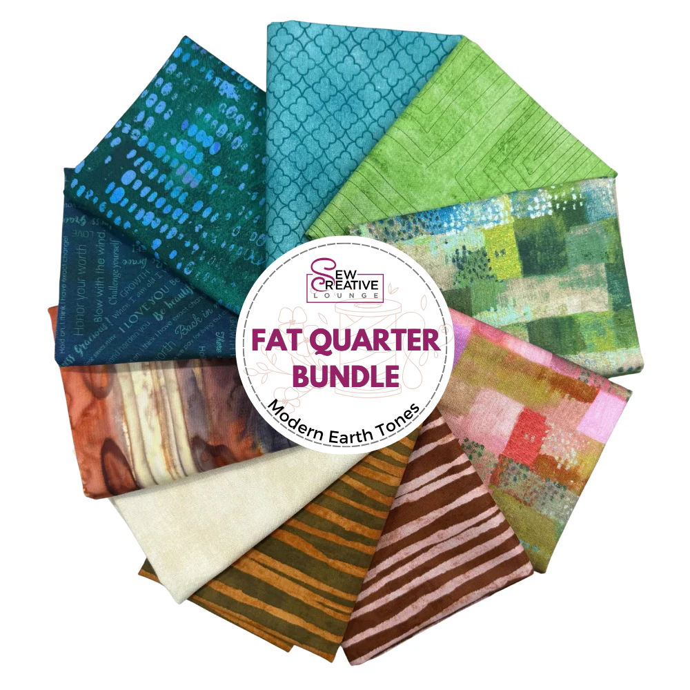Modern Earth Tones Fat Quarter Bundle – 10 Piece Quilting Fabric Pack for Sewing, Patchwork & DIY Crafts