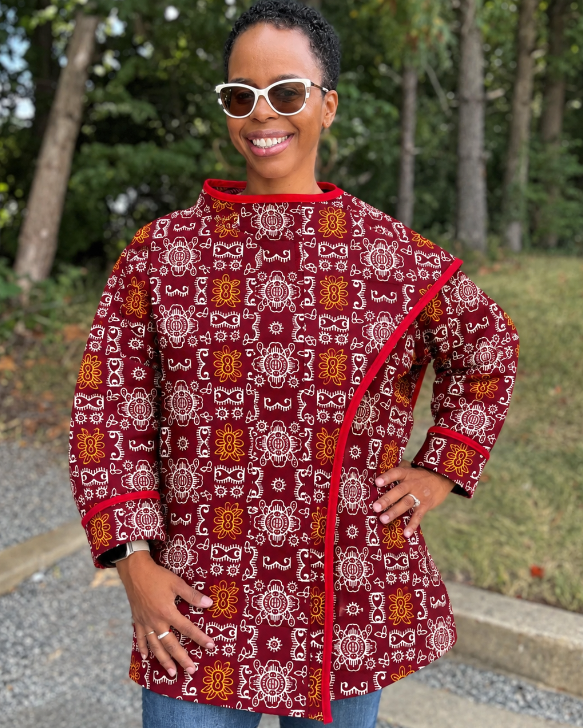 Maroon Melody African Print Fabric