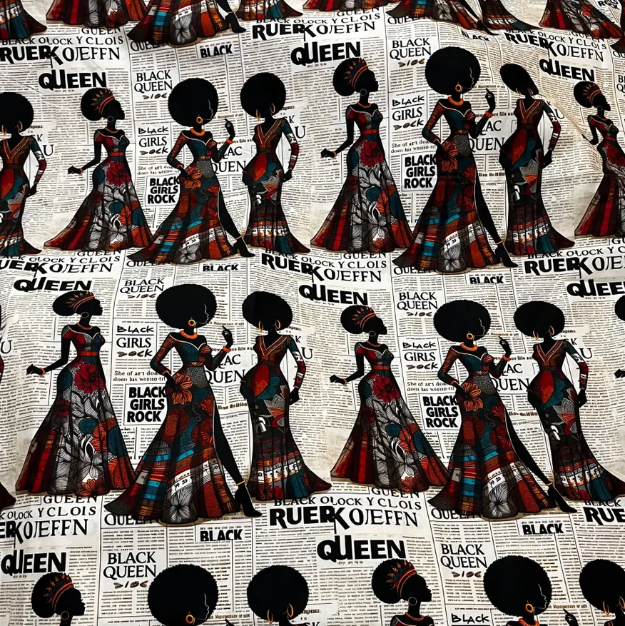 Black Girls Rock Newspaper Fabric