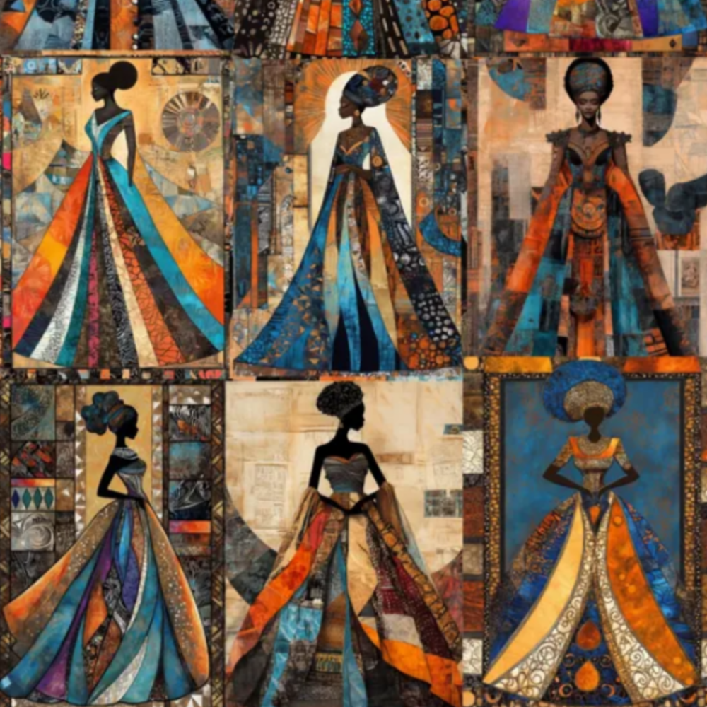African Elegance Fabric Panel