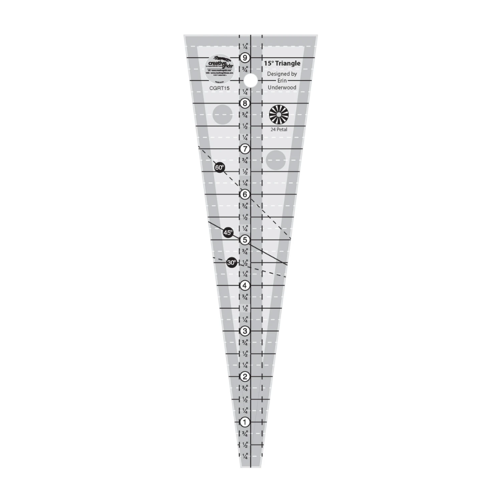 Creative Grids Quilt Ruler 15 Degree Triangle