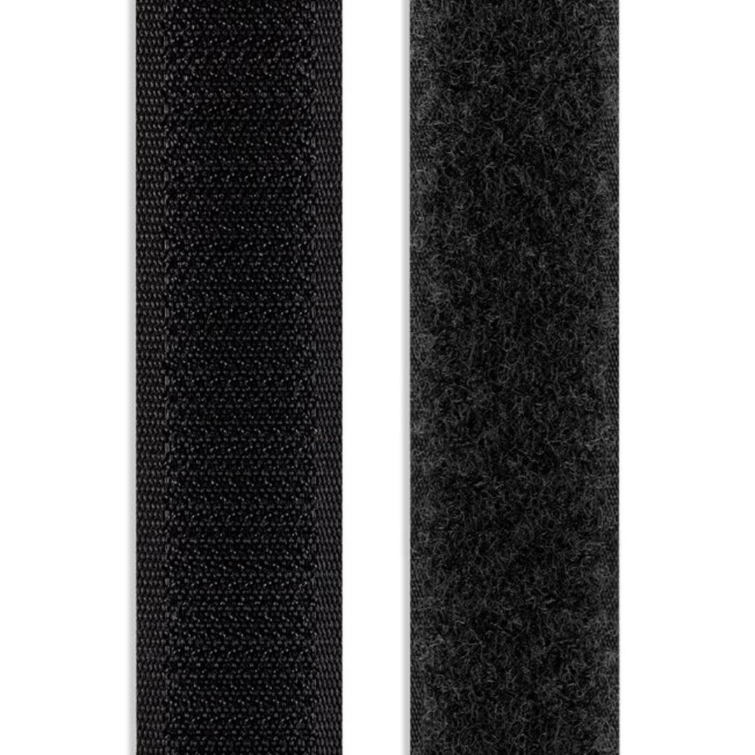 Sew-On Hook & Loop Fastener Set - 3/4" x 25 yds. - Black