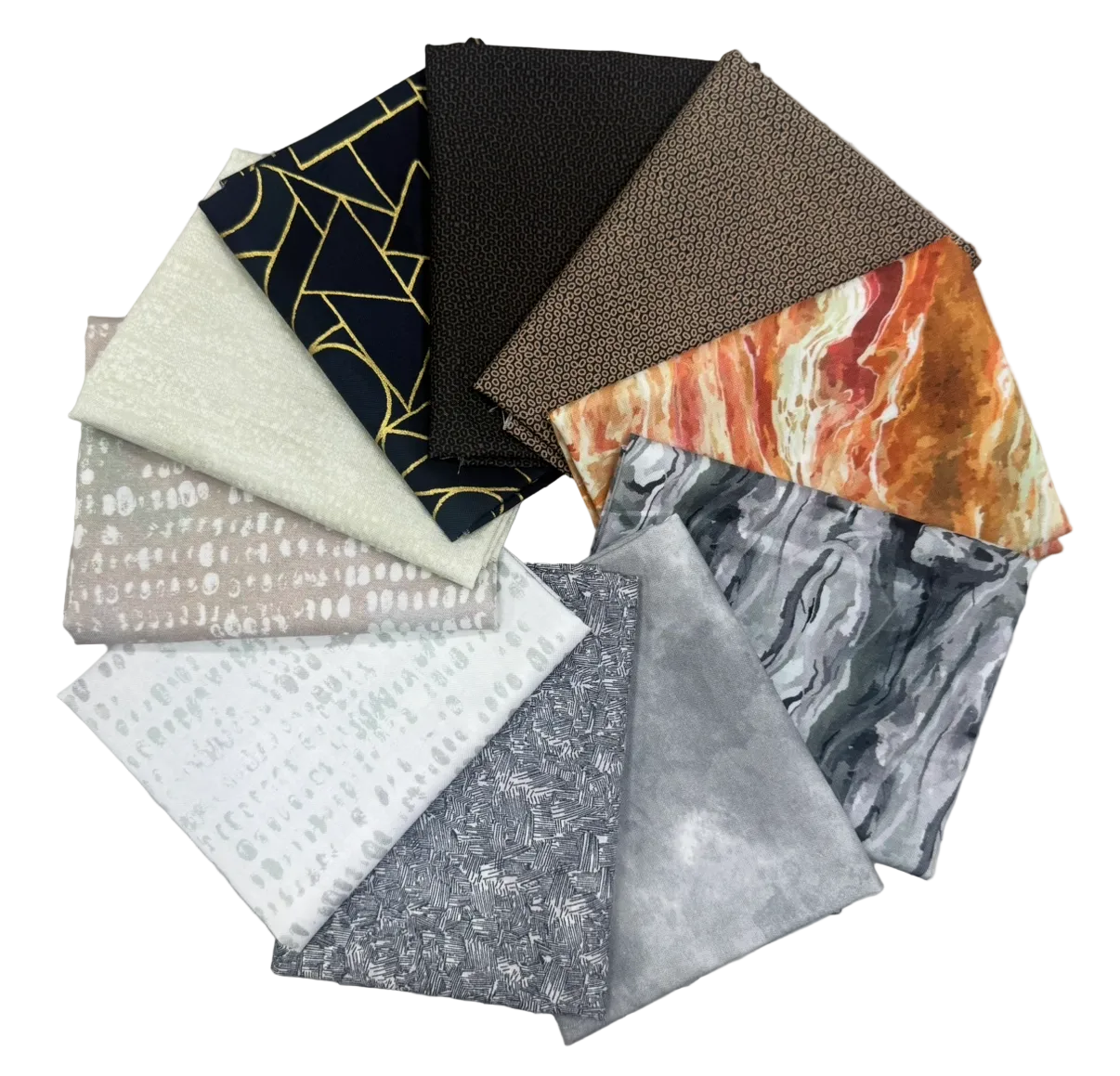 Modern Neutral Fat Quarter Bundle – 10 Piece Quilting Fabric Pack for Sewing, Patchwork & DIY Crafts