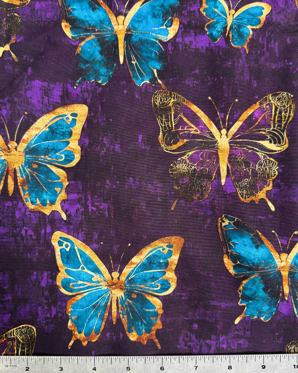 Purple and Gold Butterfly Fabric
