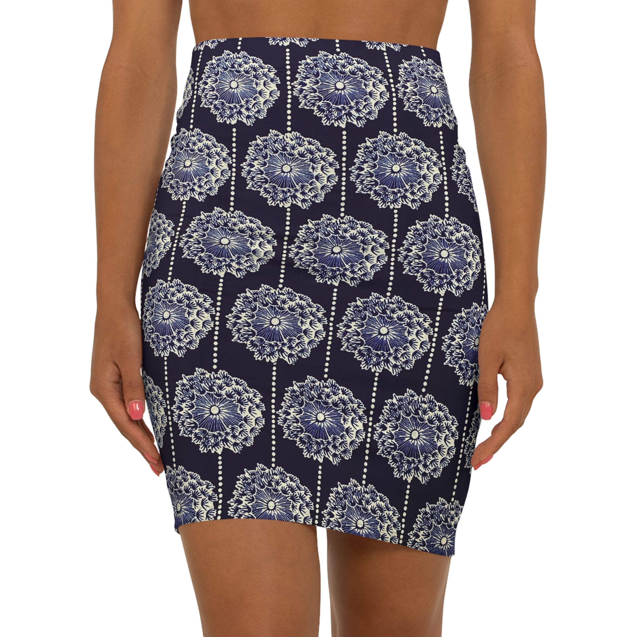 Navy Rosette African Print Fabric