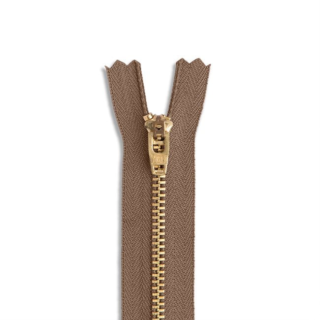 9" Brass Jacket Zipper