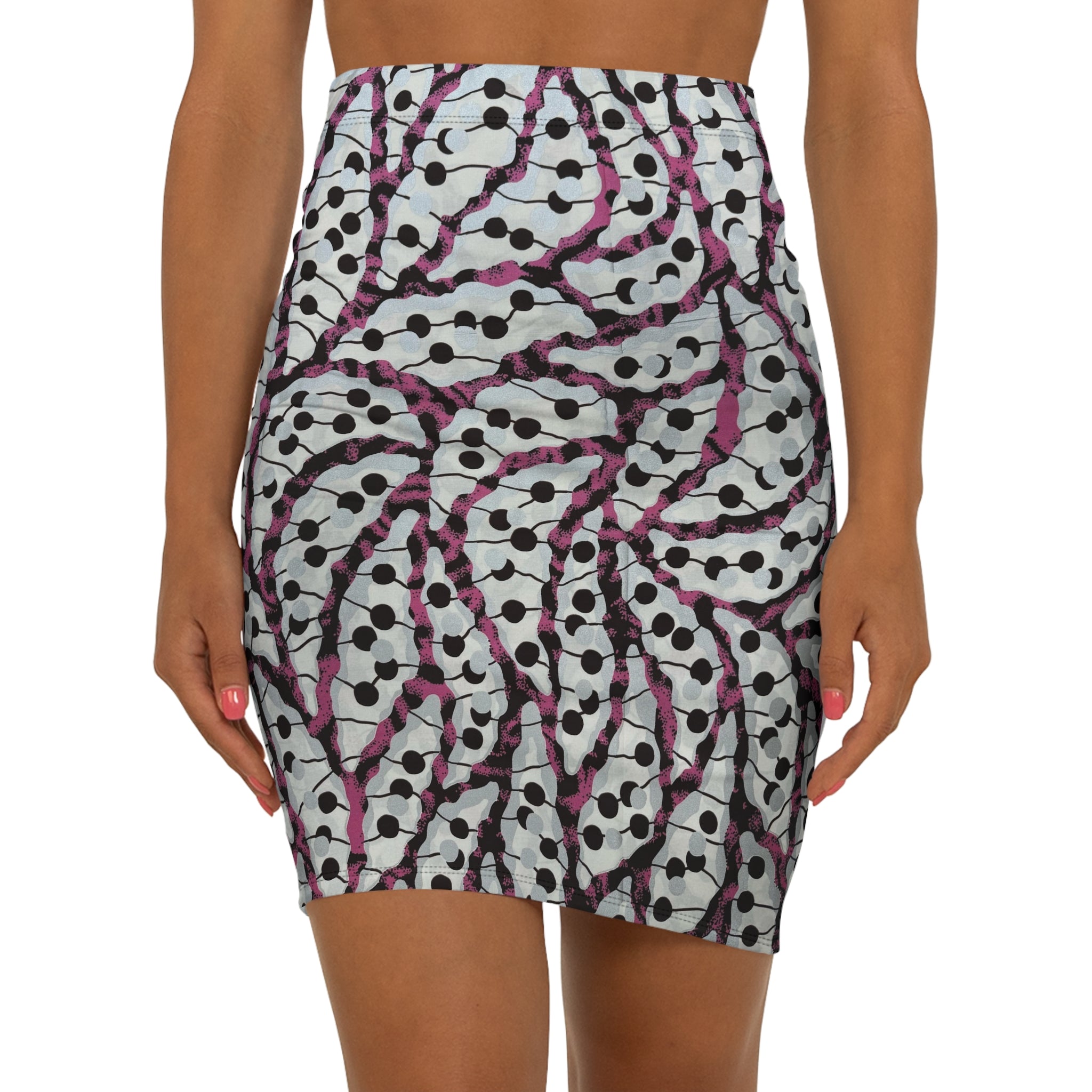 Pink Dotted Vines African Print Fabric