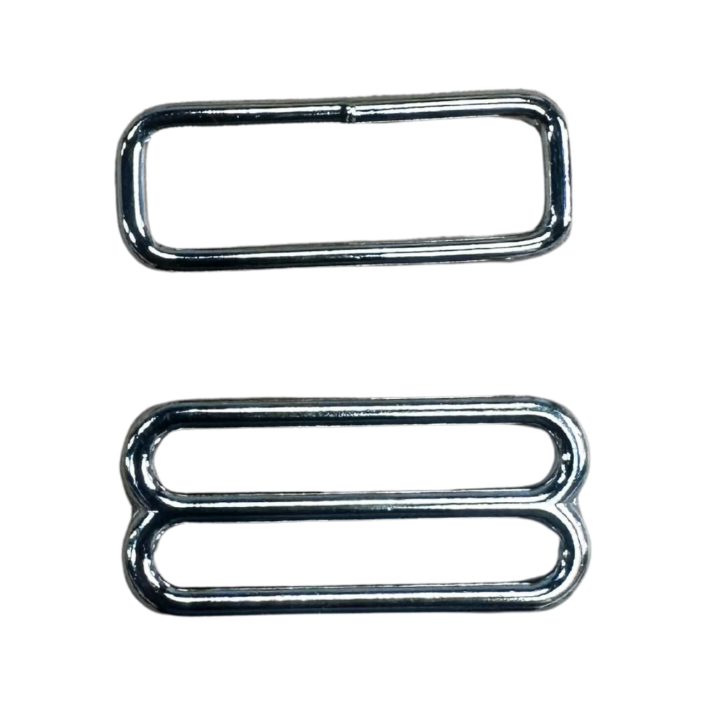 1 1/2 Inch Metal Triglide Slide & 1 1/2 Inch Lite Welded Rectangle Ring