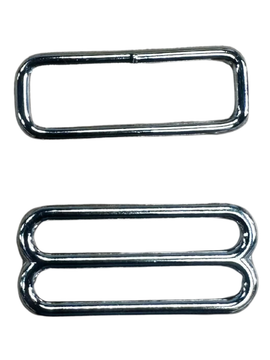 1 1/2 Inch Metal Triglide Slide & 1 1/2 Inch Lite Welded Rectangle Ring