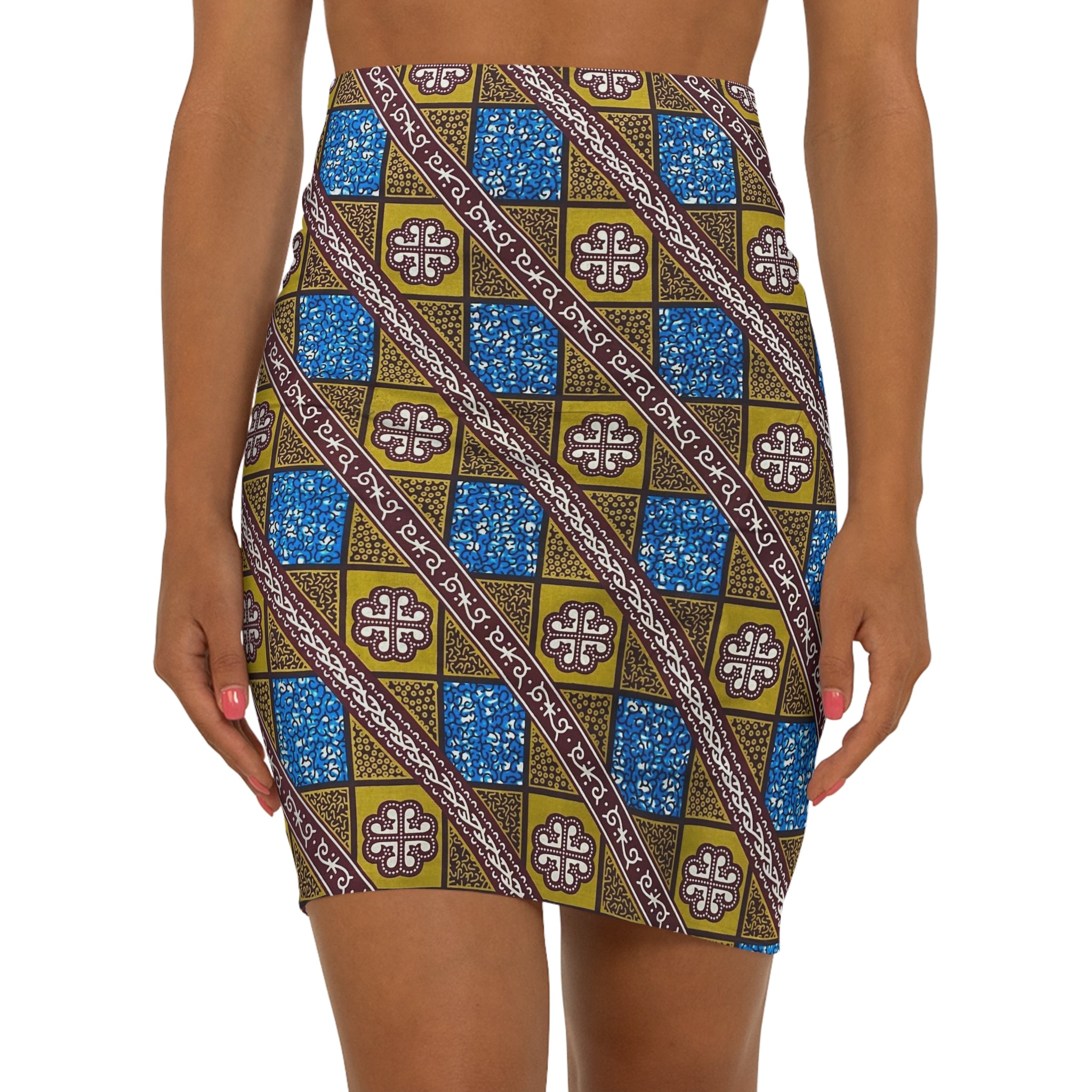 Denim Grid Fusion: Chic 100% Cotton Fabric, 44" Wide - Modern Elegance with a Twist