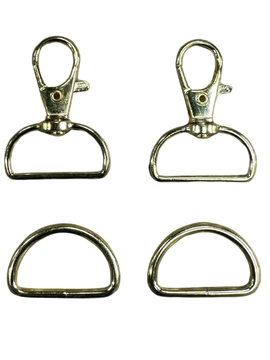 1 Inch D Rings + 1 Inch Swivel Trigger Snap Hooks, Classic Lobster Clasp