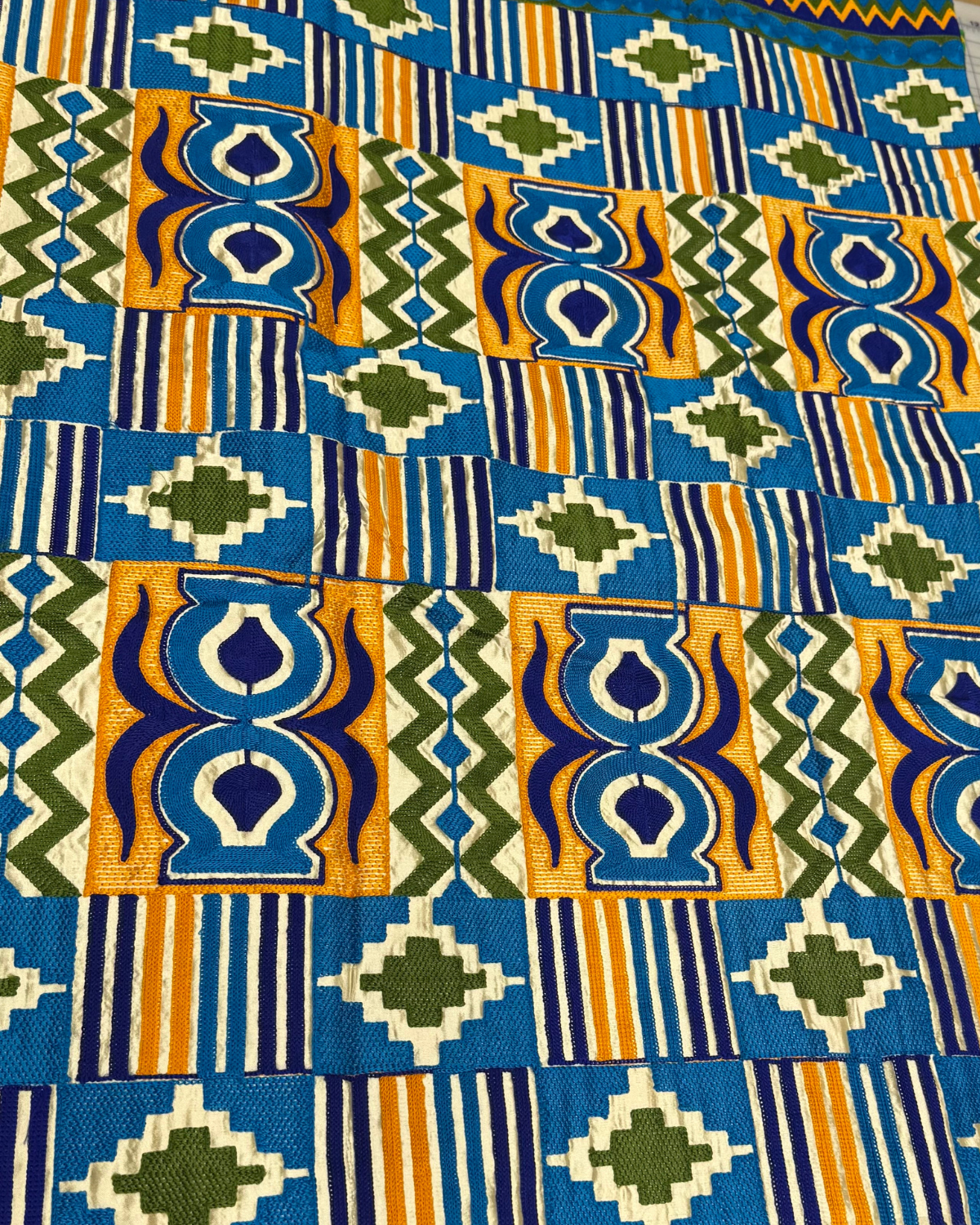 Embroidered Kente Fabric