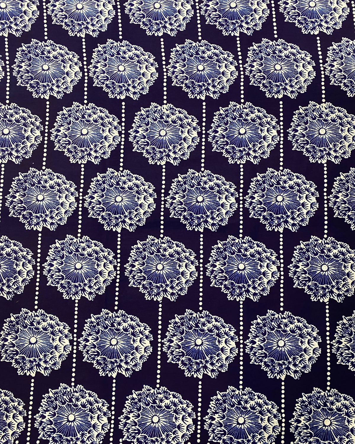 Navy Rosette African Print Fabric