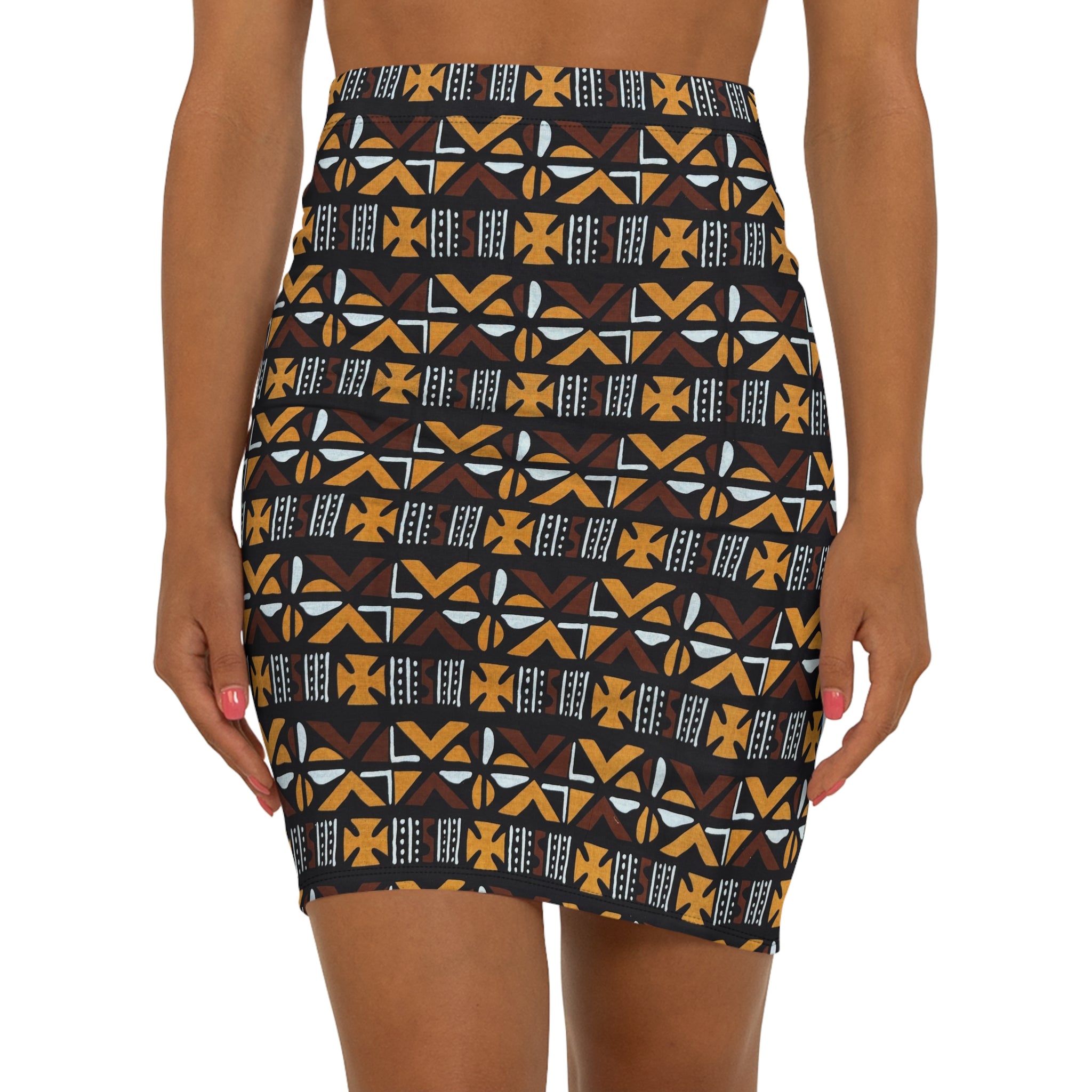 Brown and Gold Mudcloth African Print Fabric