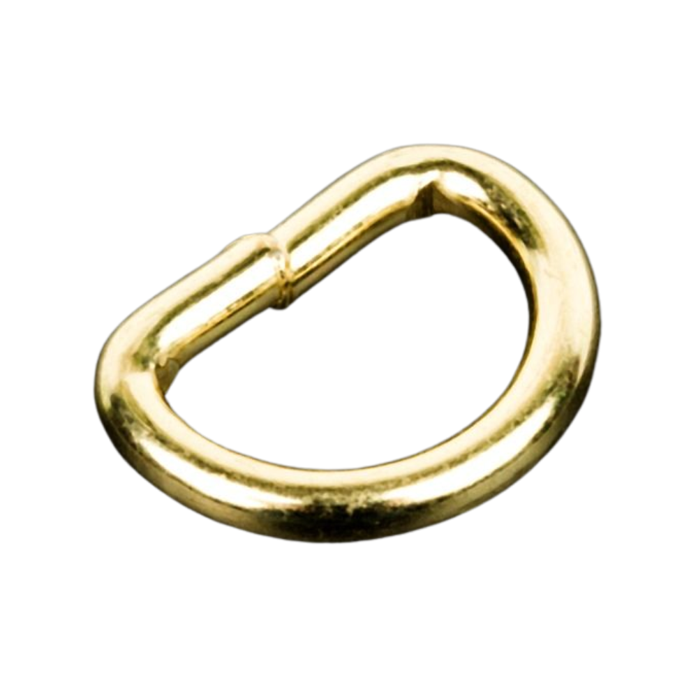 5/8 Inch Brass Plated Welded D-Rings
