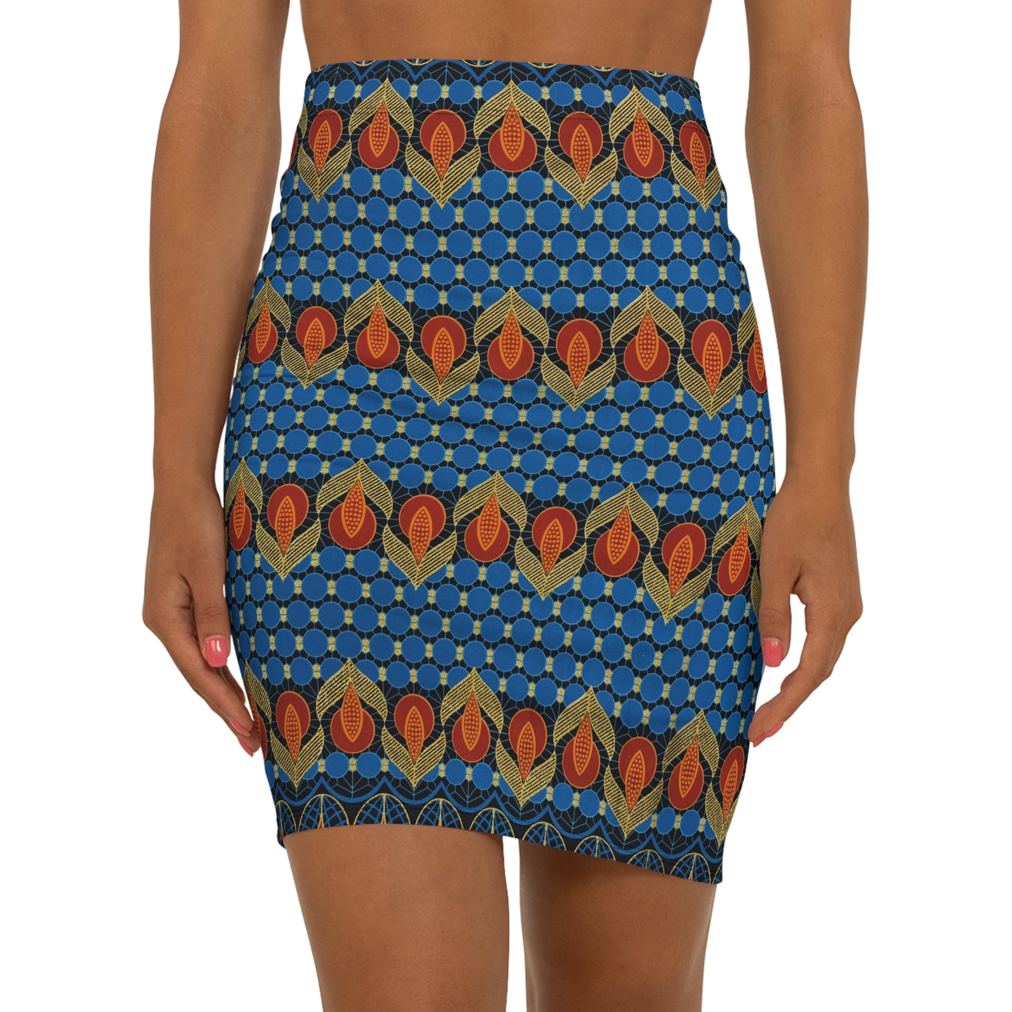 Blue and Gold African Print Fabric