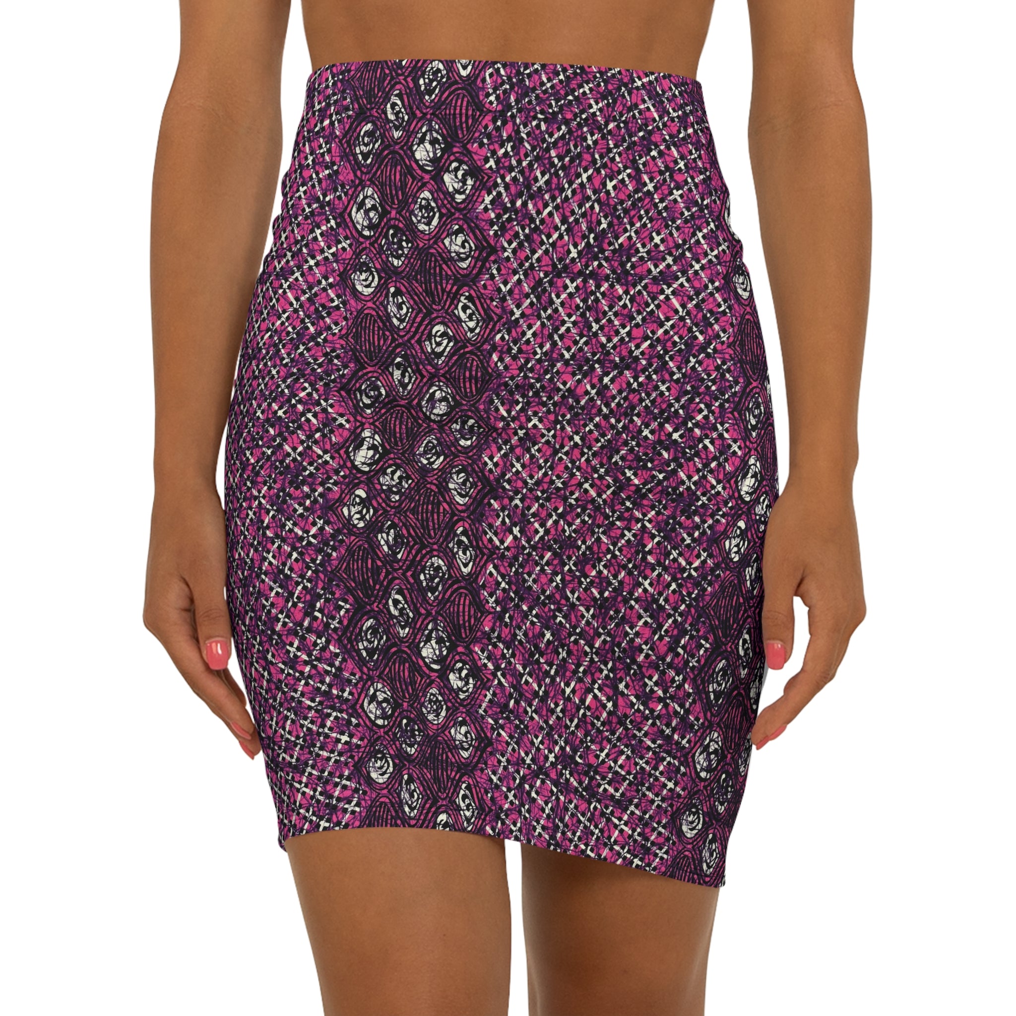 Vibrant Pink & Black African Print Fabric