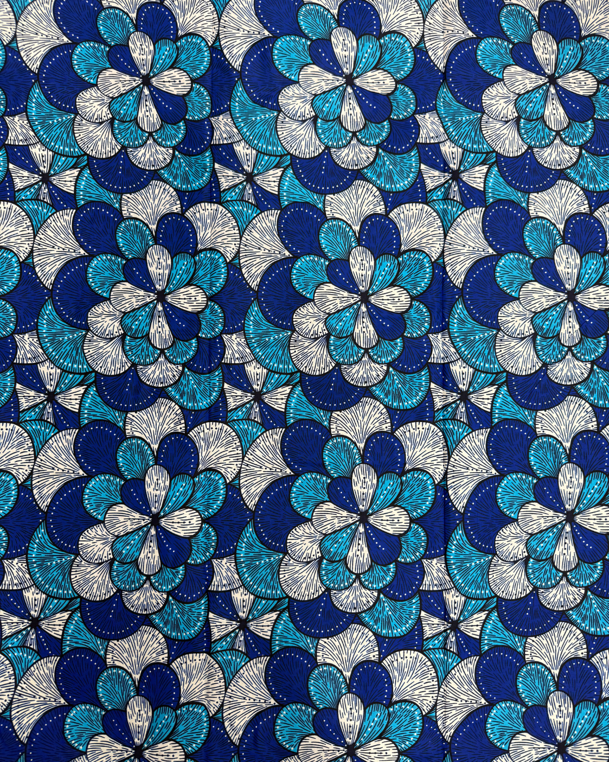 Azure Glow African Print Fabric