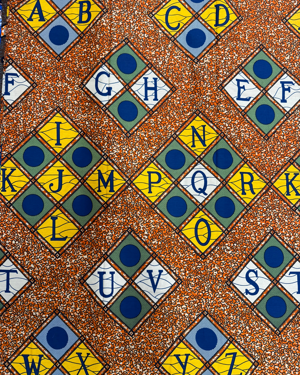 Alphabet Mosaic African Print Fabric
