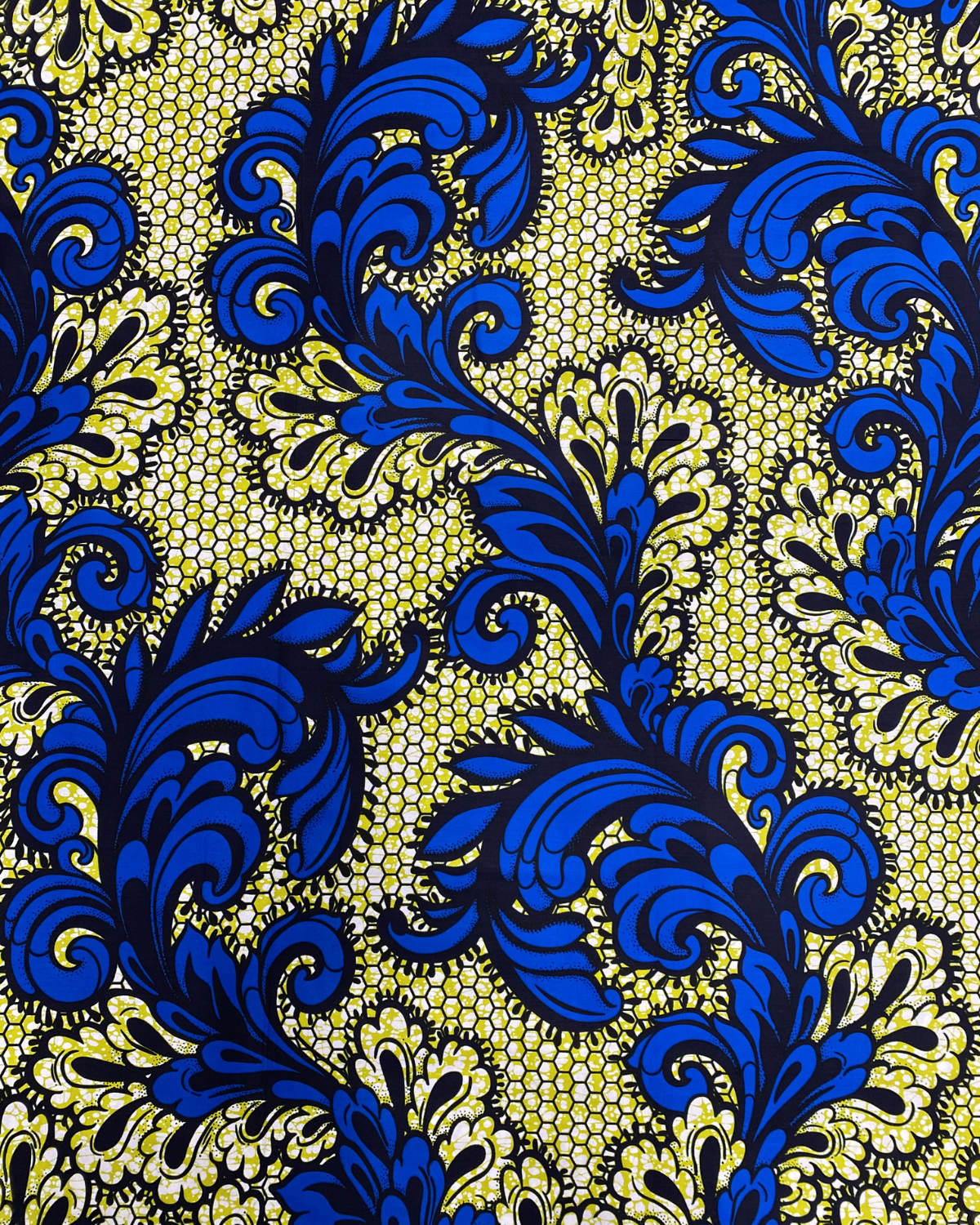Blue Flourish African Print Fabric
