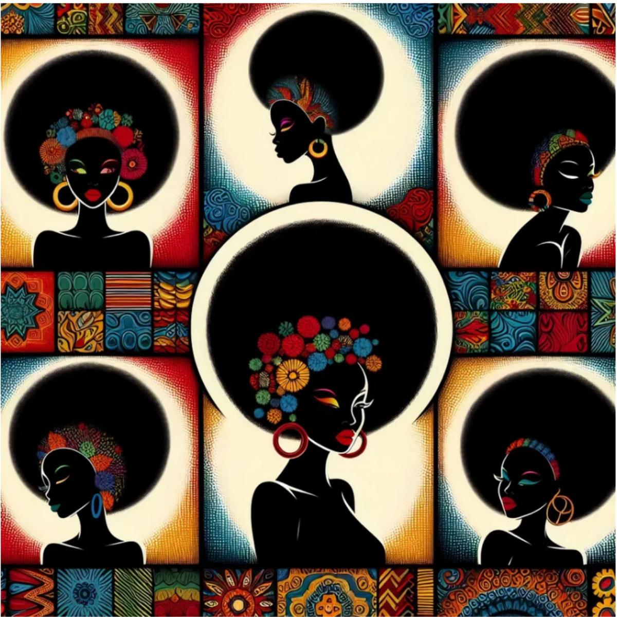 Bold Afro Beauty Fabric Panel