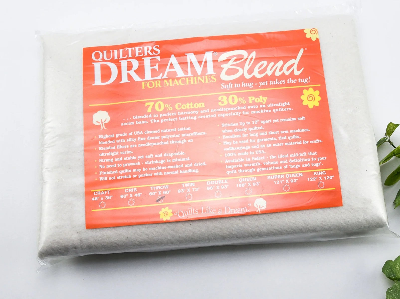 Quilters Dream Blend Batting - Throw Size