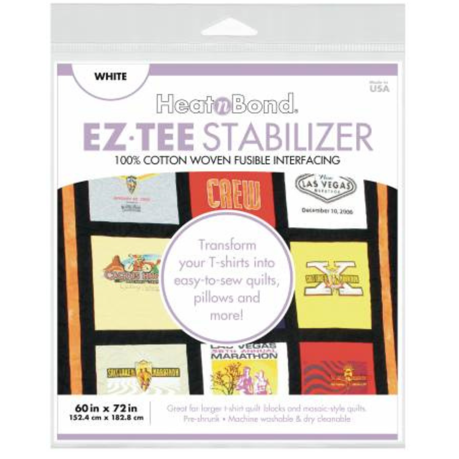 Heat n Bond EZ TEE Woven Fusible Stabilizer, 60x72in, White