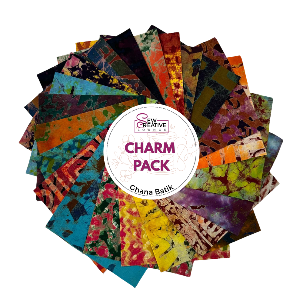 Ghana Batik Charm Pack - 42pcs Precut 5x5" Ghana Batik Fabric Squares for Quilting