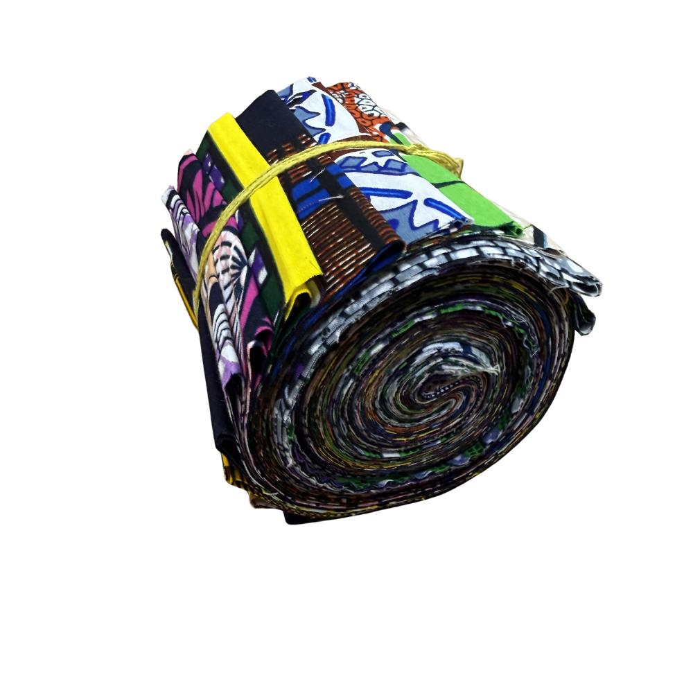 4 inch African Print Strip Bundle - 52 pieces