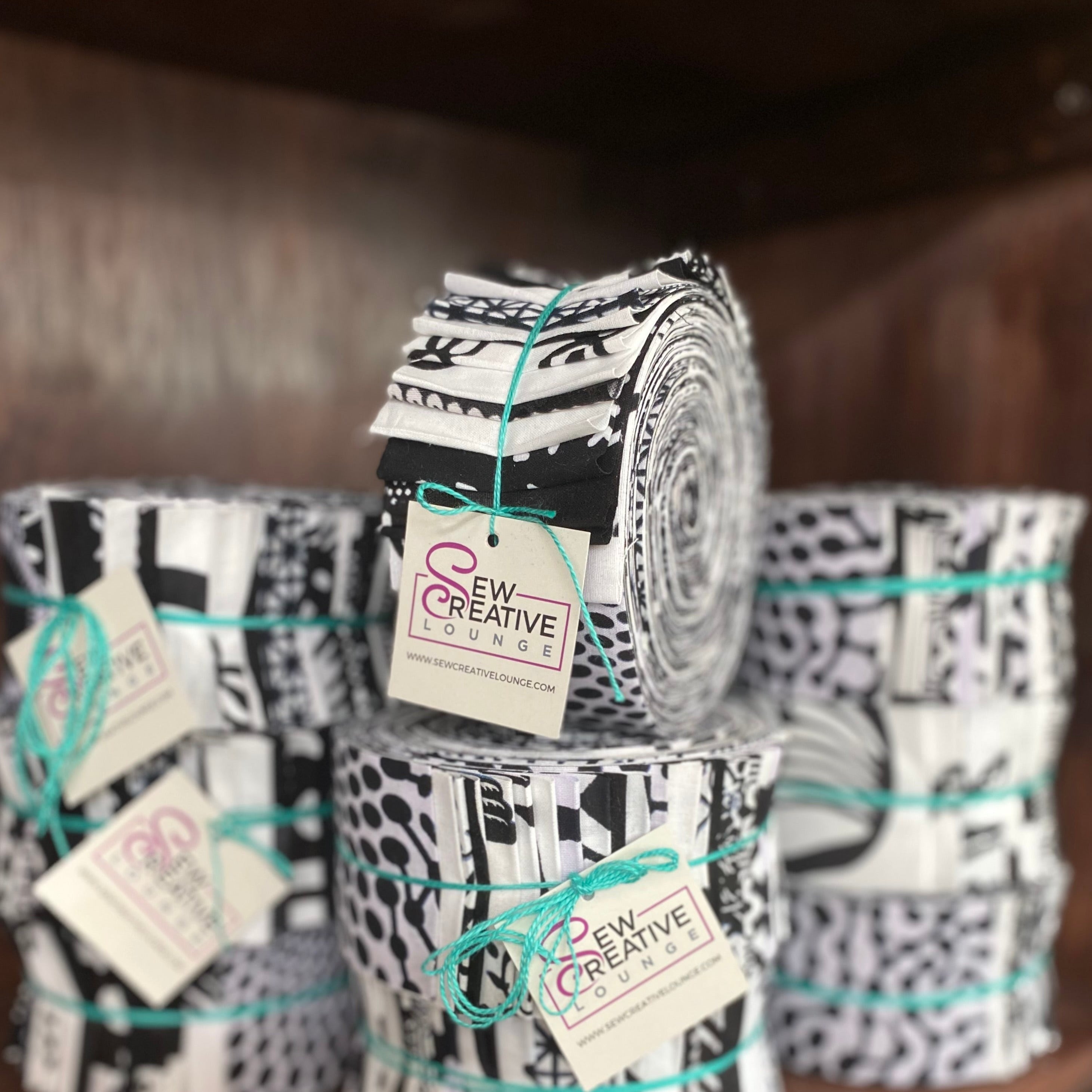 African Print Jelly Roll- Black and White